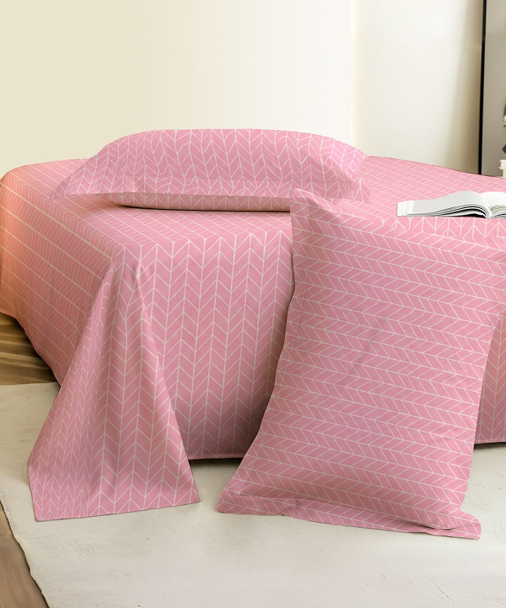 Blush Harmony Bedsheet With Pillow Covers