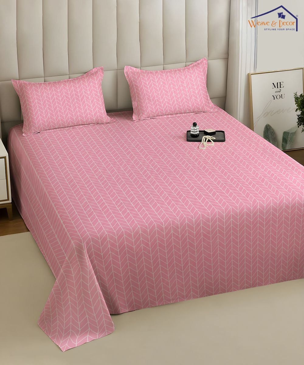 Blush Harmony Bedsheet With Pillow Covers