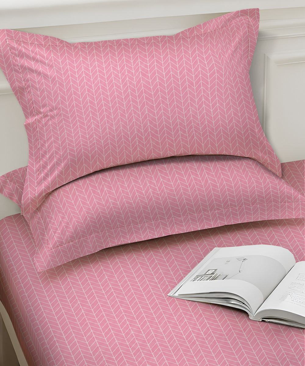 Blush Harmony Bedsheet With Pillow Covers