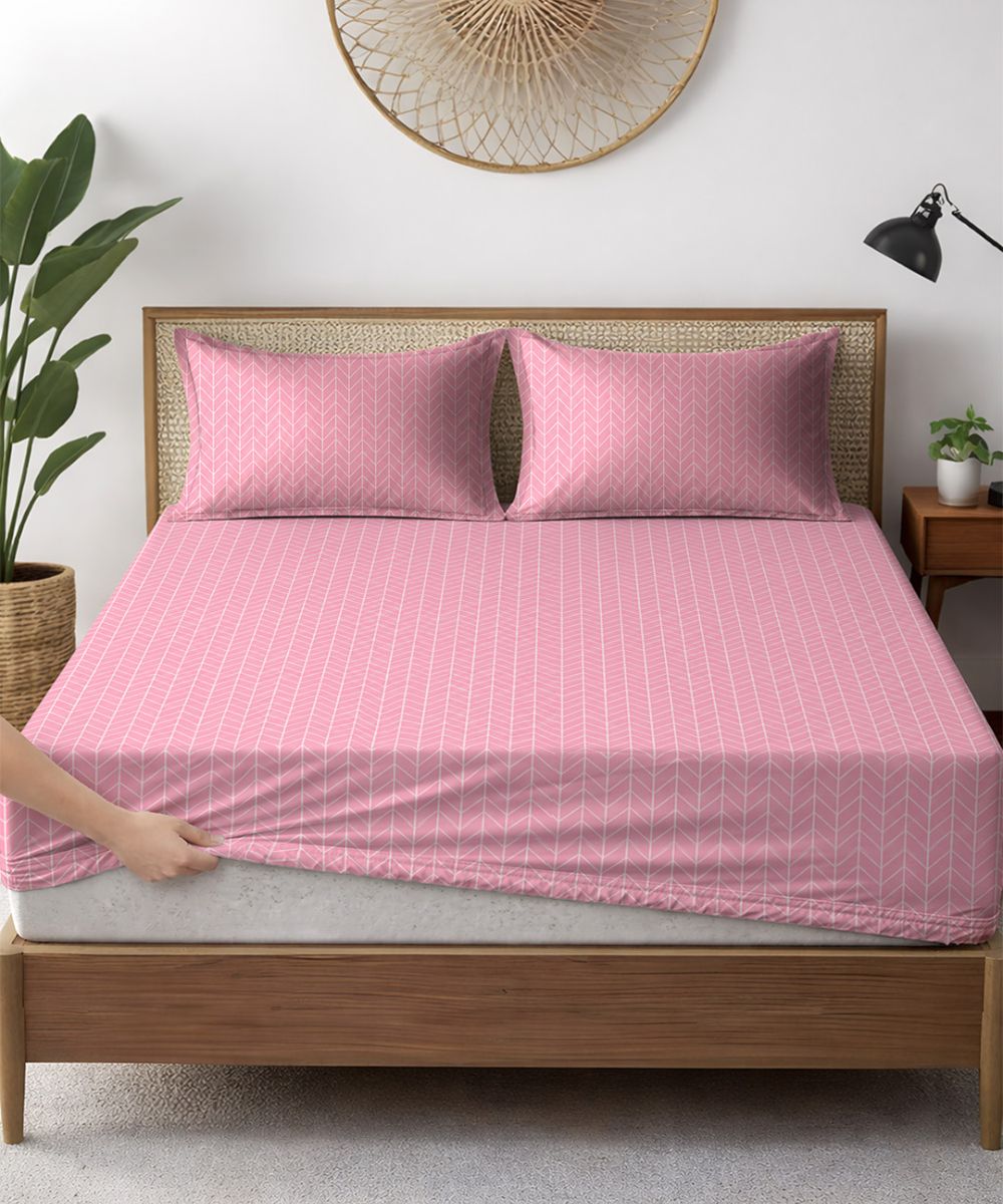 Blush Harmony Bedsheet With Pillow Covers