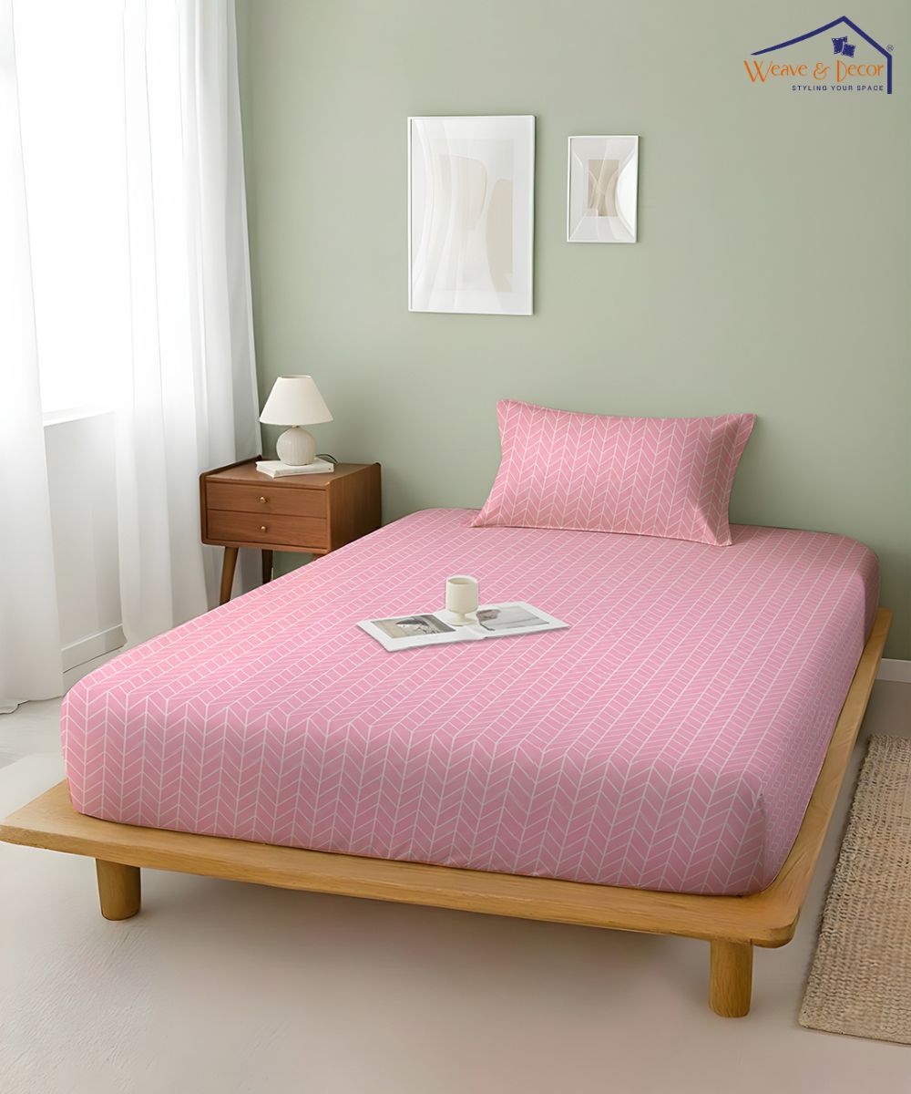 Blush Harmony Bedsheet With Pillow Covers