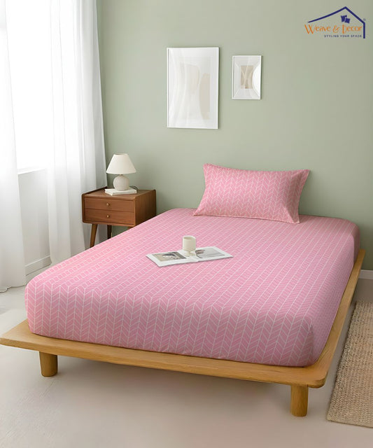 Blush Harmony Bedsheet With Pillow Covers