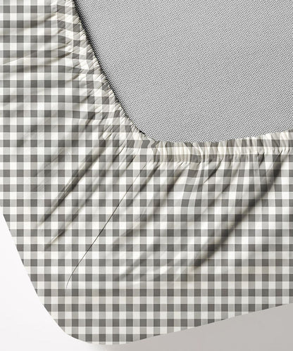 Sage Gingham Bedsheet With Pillow Covers
