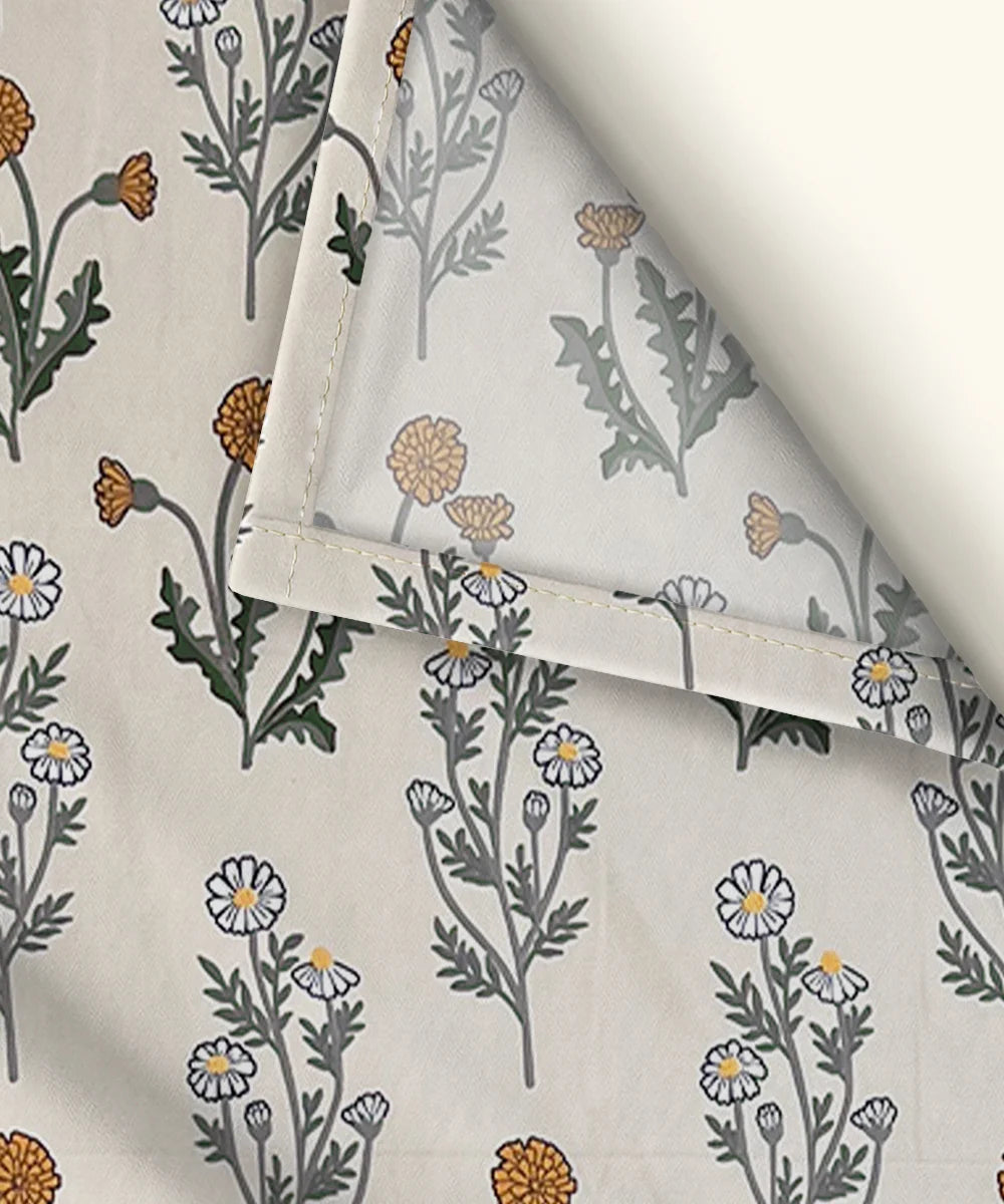 Pretty Floral Fitted Bedsheet With Pillow Cover