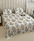 Pretty Floral Fitted Bedsheet With Pillow Cover