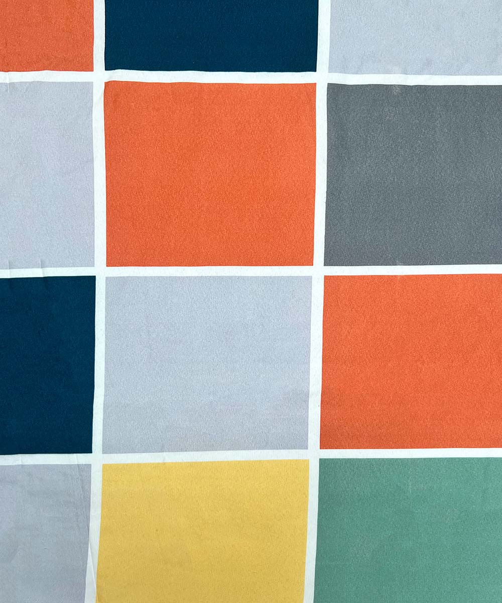 Multicolor Checks Flat Bedsheet With Pillow Cover