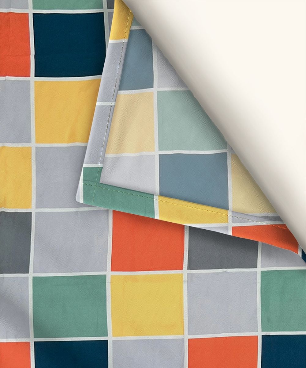 Multicolor Checks Flat Bedsheet With Pillow Cover