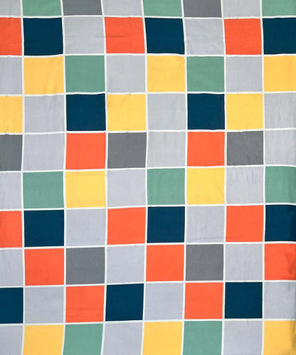 Multicolor Checks Flat Bedsheet With Pillow Cover