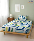 Multi Color Flat Double Bedsheet with 2 Pillow Covers