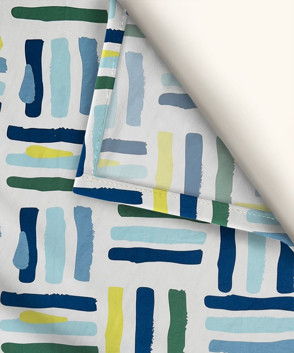Multi Color Flat Double Bedsheet with 2 Pillow Covers