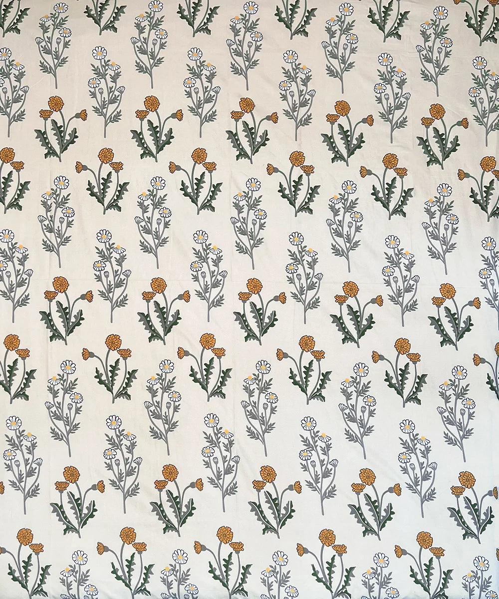Pretty Floral Fitted Bedsheet With Pillow Cover
