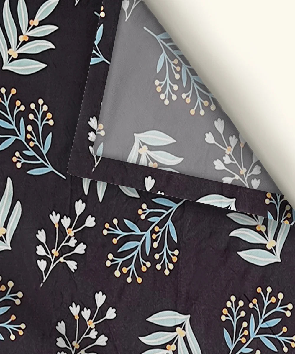 Blue Floral Super King Fitted Bedsheet With 2 Pillow Covers