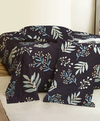 Blue Floral Super King Fitted Bedsheet With 2 Pillow Covers
