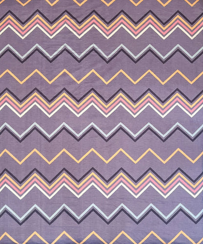 Purple Zigzag King Size Bedsheet With 2 Pillow Covers