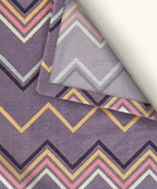 Purple Zigzag King Size Bedsheet With 2 Pillow Covers