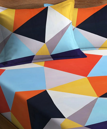 Multicolor Flat Bedsheet With Pillow Covers