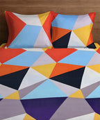 Multicolor Flat Bedsheet With Pillow Covers