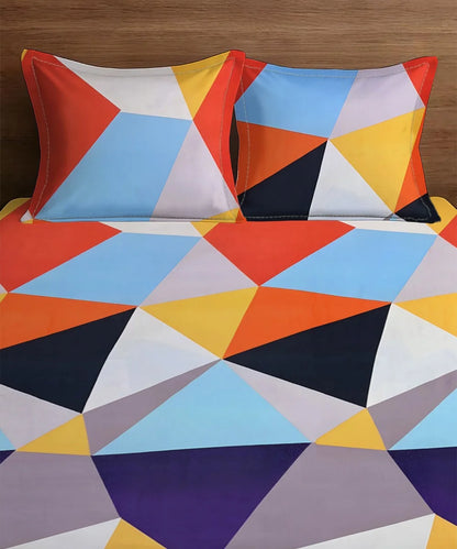 Multicolor Flat Bedsheet With Pillow Covers
