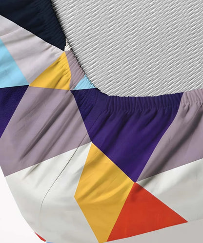 Multicolor Super King Fitted Bedsheet With 2 Pillow Covers