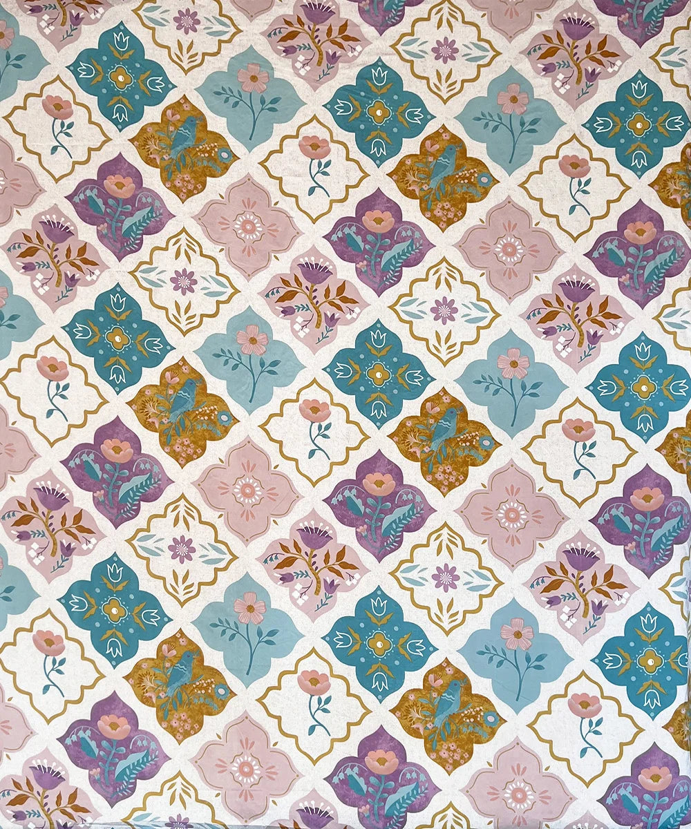 Pretty Floral King Size Bedsheet With 2 Pillow Cover