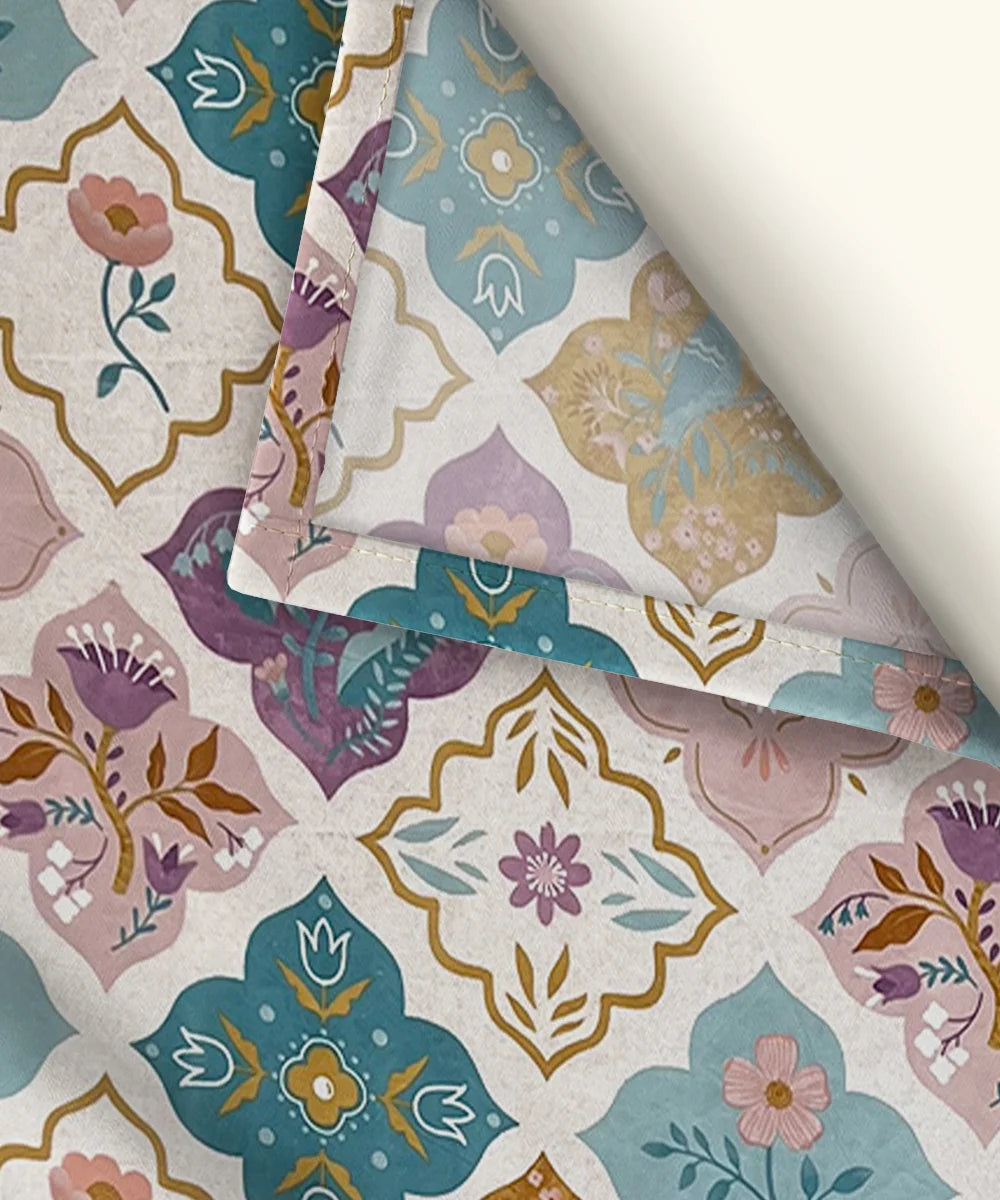 Pretty Floral King Size Bedsheet With 2 Pillow Cover