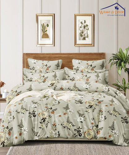 Grey FloralPillow Cover Set of 2