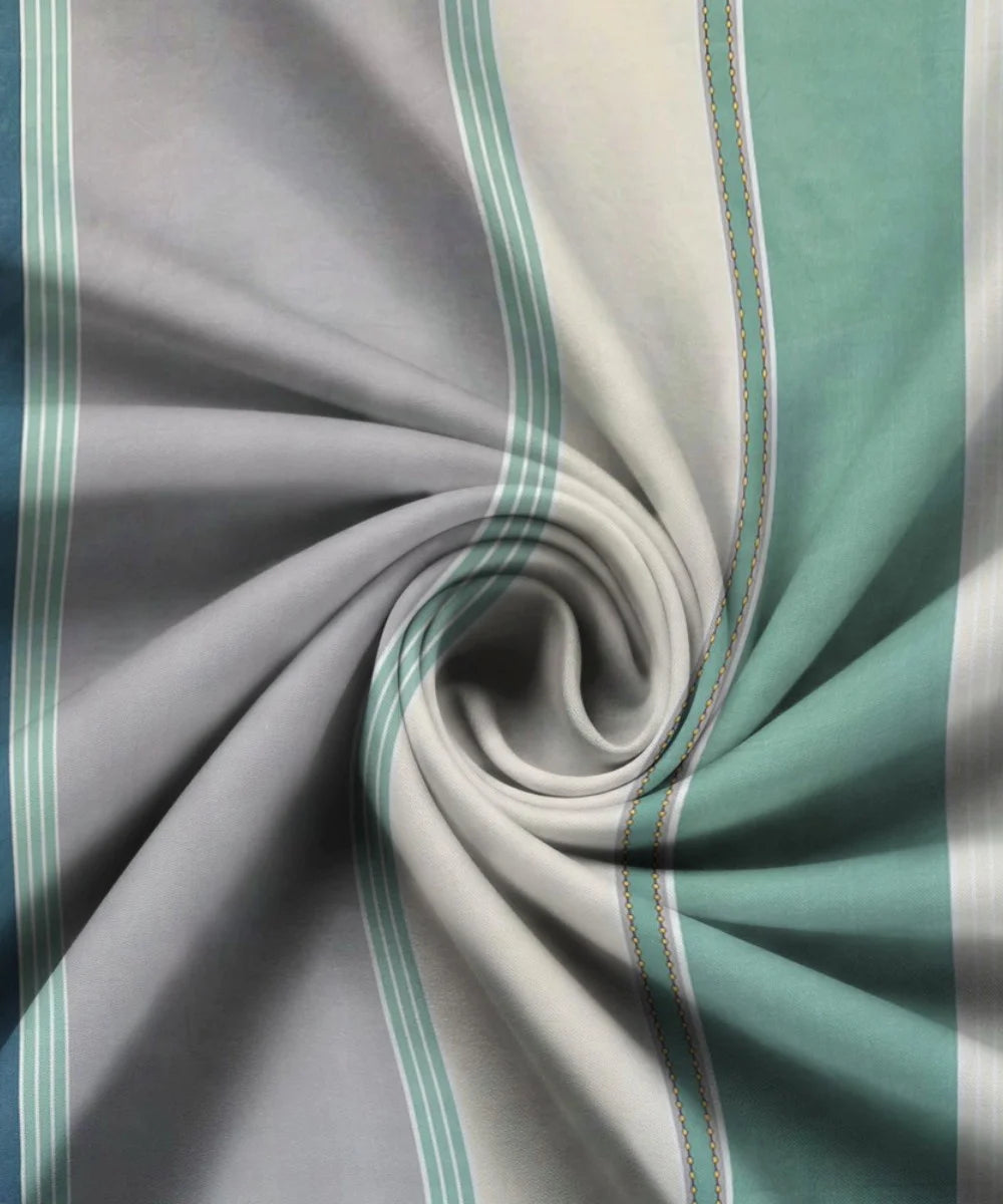 Green Lines Single Bedsheet With 1 Pillow Cover