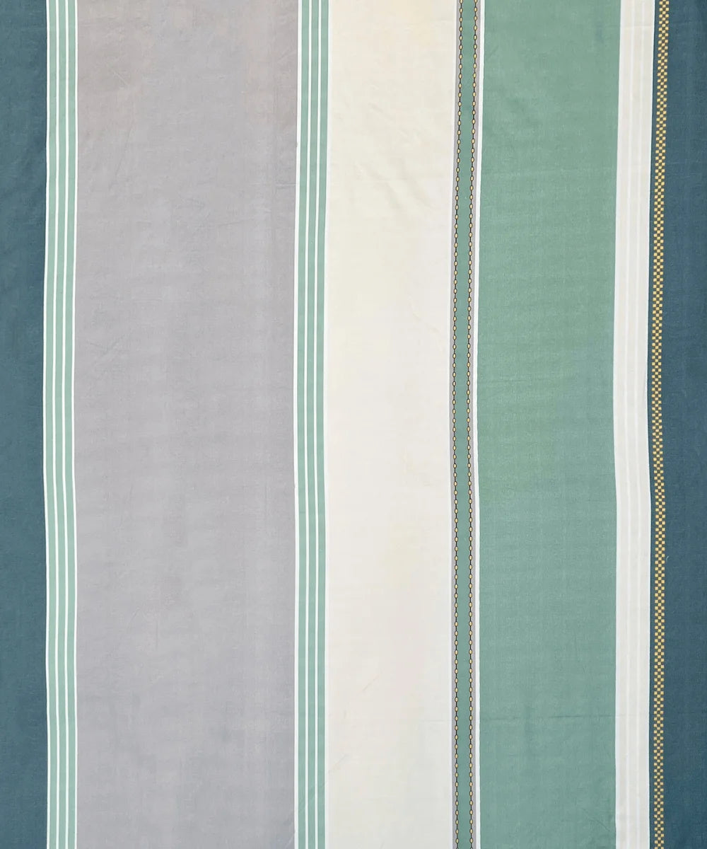 Green Lines Single Bedsheet With 1 Pillow Cover