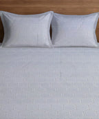 Light Grey Geometric Flat Double Bedsheet With 2 Pillow Covers