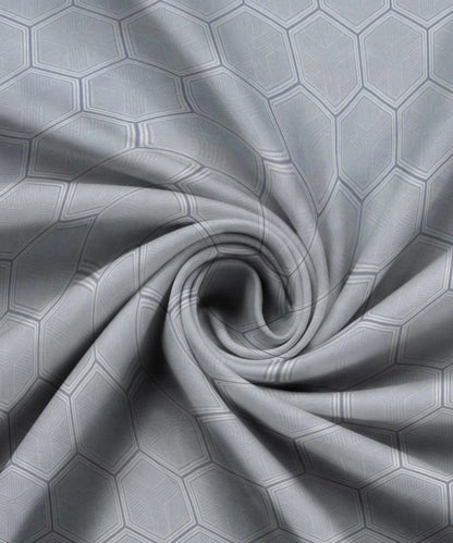 Light Grey Geometric Flat Double Bedsheet With 2 Pillow Covers