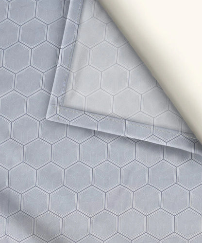 Light Grey Geometric Flat Double Bedsheet With 2 Pillow Covers