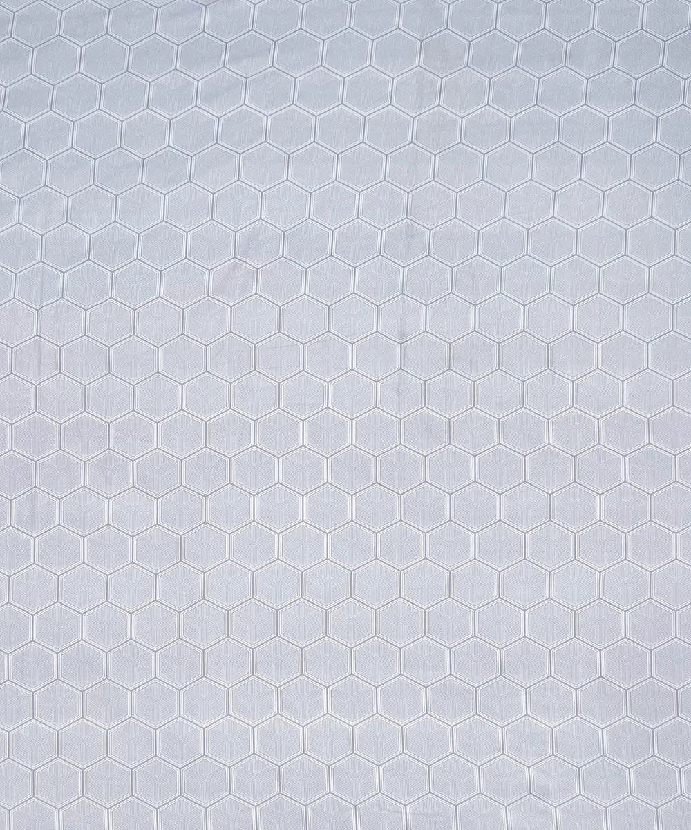 Light Grey Geometric Flat Double Bedsheet With 2 Pillow Covers