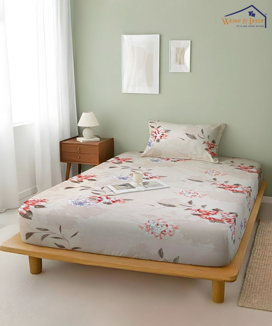 Blossom Dew Dreams Flat Double Bedsheet With 2 Pillow Covers