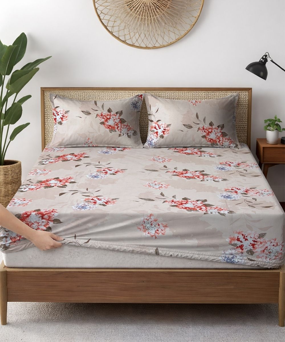 Blossom Dew Dreams Flat Double Bedsheet With 2 Pillow Covers