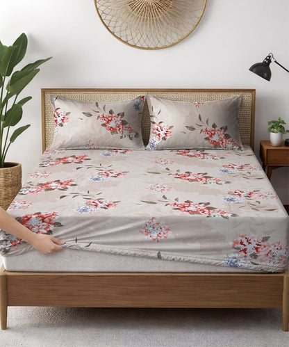 Blossom Dew Dreams Flat Double Bedsheet With 2 Pillow Covers