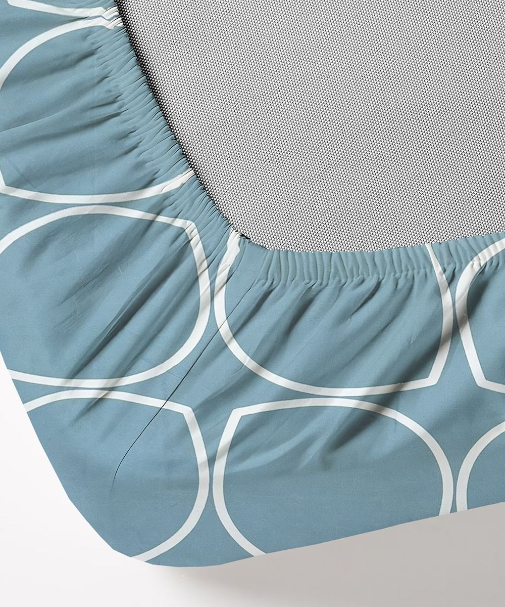 Abstract Super King Fitted Bedsheet With 2 Pillow Covers