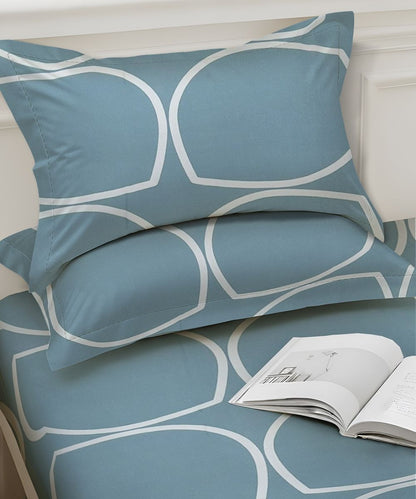 Abstract Super King Fitted Bedsheet With 2 Pillow Covers