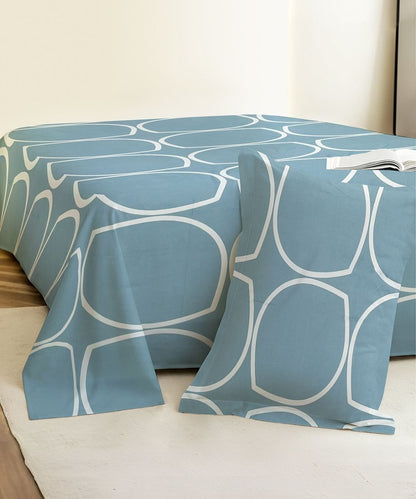 Abstract Super King Fitted Bedsheet With 2 Pillow Covers