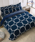 Blue Abstract Flat Single Bedsheet With 1 Pillow Cover