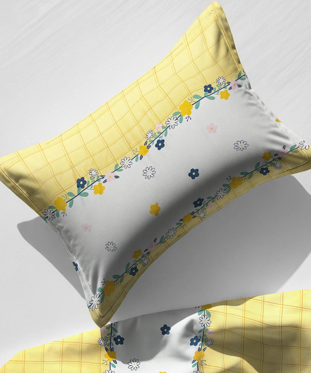Flower in Sun Single Bedsheet With 1 Pillow Cover