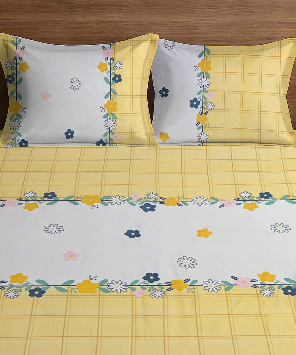 Flower in Sun Single Bedsheet With 1 Pillow Cover