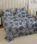 Lines Flat Double Bedsheet With 2 Pillow Cover