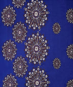 Deep Blue Floral Double Bedsheet With 2 Pillow Cover