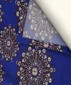 Deep Blue Floral Double Bedsheet With 2 Pillow Cover
