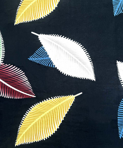Blue Leaves Flat Double Bedsheet With 2 Pillow Cover