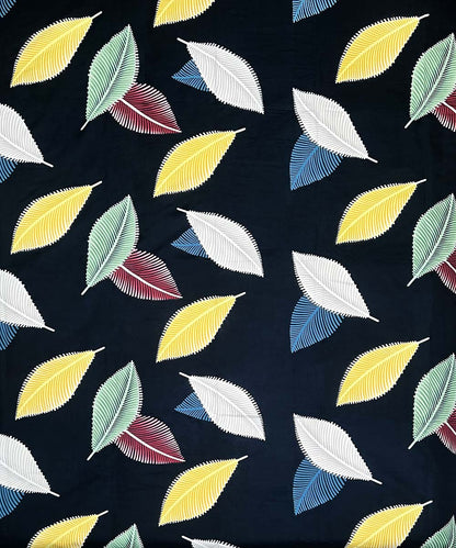 Blue Leaves Flat Double Bedsheet With 2 Pillow Cover