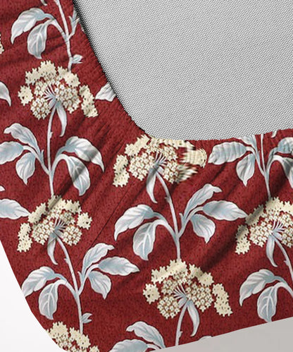 Floral House Flat Double Bedsheet With 2 Pillow Cover