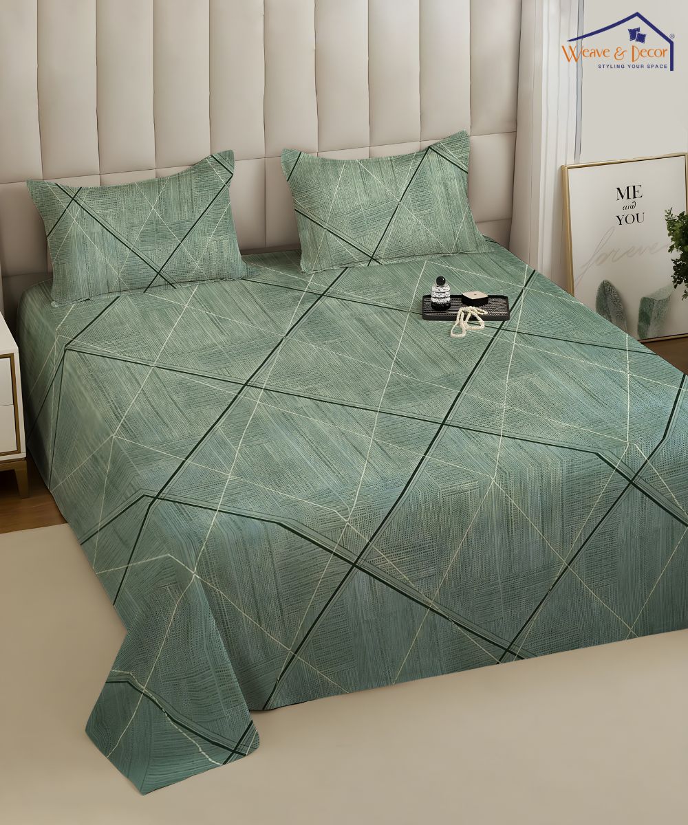 Lines King Size Bedsheet With 2 Pillow Cover