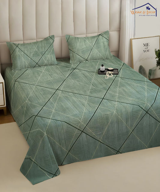 Lines King Size Bedsheet With 2 Pillow Cover