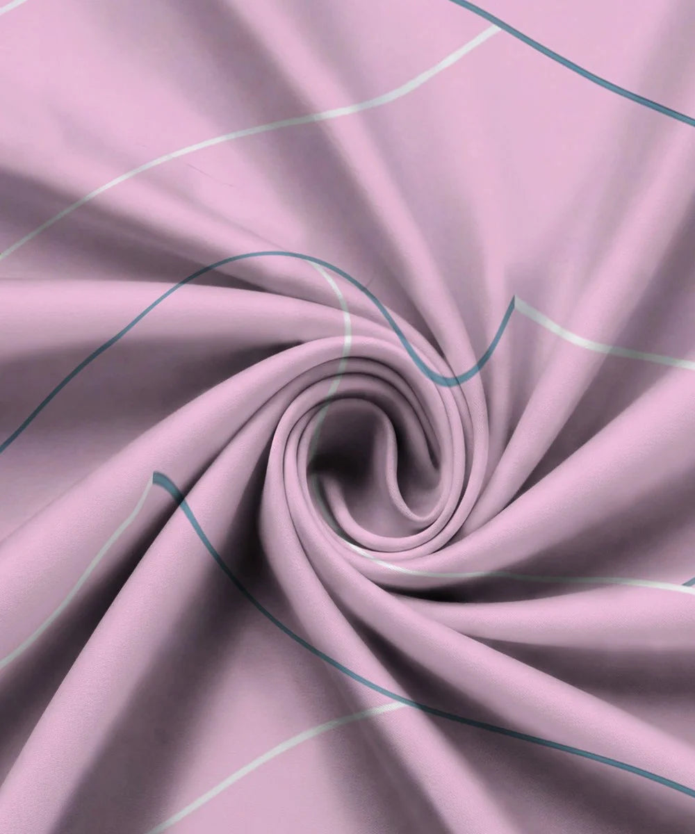 Pink Lines King Size Bedsheet With 2 Pillow Covers